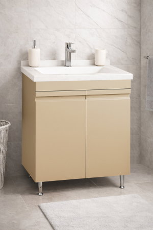 Mobilier Baie - Set Baza front MDF si Lavoar seria 886, montat, 60 cm, cappuccino