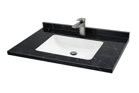 Mobilier Baie - Set Baza front MDF si Lavoar seria 886, suspendata, cu sertare, montat, 100 cm, negru