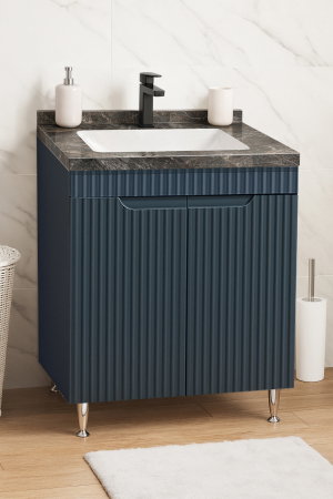 Mobilier Baie - Set Baza front MDF si Lavoar seria 833, montat, 60 cm, antracit