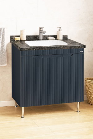 Mobilier Baie - Set Baza front MDF si Lavoar seria 833, montat, 80 cm, antracit