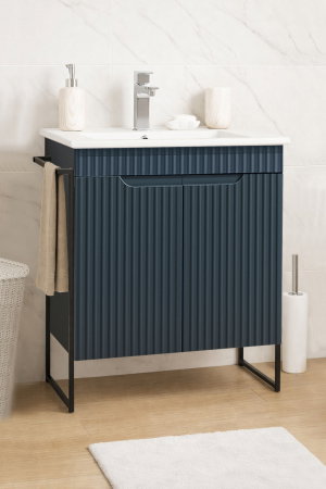 Baza cu Lavoar - Set Baza front MDF si Lavoar seria 033, cadru metalic, montata, 60 cm, antracit