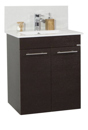 Baza cu Lavoar - Set Baza front MDF si Lavoar seria 054, cadru metalic, montata, 60 cm, wenge