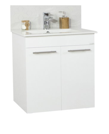 Baza cu Lavoar - Set Baza front MDF si Lavoar seria 054, cadru metalic, montata, 70 cm, alb