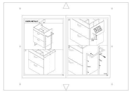 Baza cu Lavoar - Set Baza front MDF si Lavoar seria 086, cadru metalic, cu sertare, montata, 70 cm, antracit