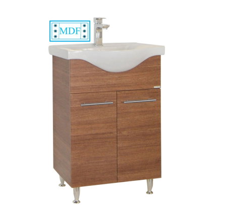 Mobilier Baie - Set Baza front MDF si Lavoar seria 153, 55 cm, bambus