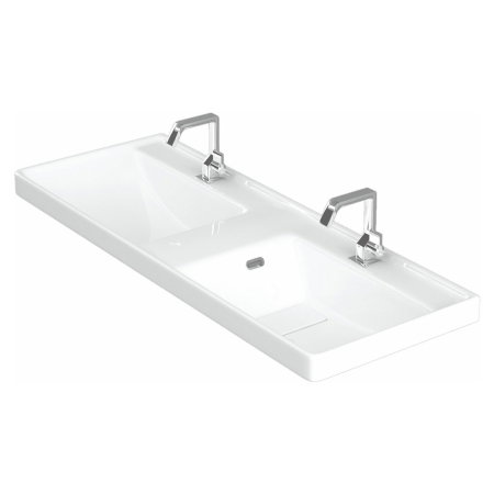 Set Baza front MDF si Lavoar seria 286, cu sertare, cadru metalic, montat, 120 cm, alb [6]