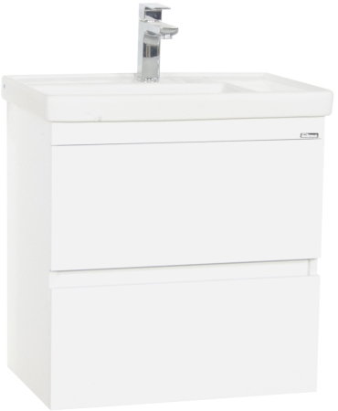 Mobilier Baie - Set Baza front MDF si Lavoar seria 286, cu sertare, cadru metalic, montat, 60 cm, alb
