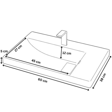 Set Baza front MDF si Lavoar seria 286, cu sertare, cadru metalic, montat, 60 cm, alb [7]