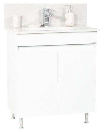 Mobilier Baie - Set Baza front MDF si Lavoar seria 386, montat, 70 cm, alb