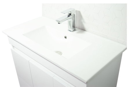 Baza cu Lavoar - Set Baza front MDF si Lavoar seria 386, montat, 80 cm, alb