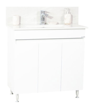 Baza cu Lavoar - Set Baza front MDF si Lavoar seria 386, montat, 80 cm, alb