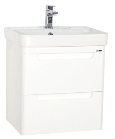 Baza cu Lavoar - Set Baza front MDF si Lavoar seria 502, cu sertare, cadru metalic, montat, 60 cm, alb