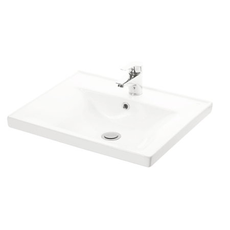 Set Baza front MDF si Lavoar seria 754, cadru metalic, montata, 65 cm, alb [4]