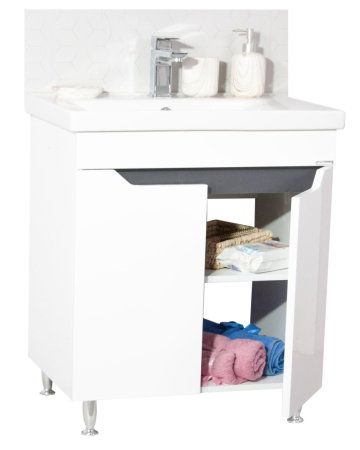 Baza cu Lavoar - Set Baza front MDF si Lavoar seria 756, montat, 70 cm, alb + antracit