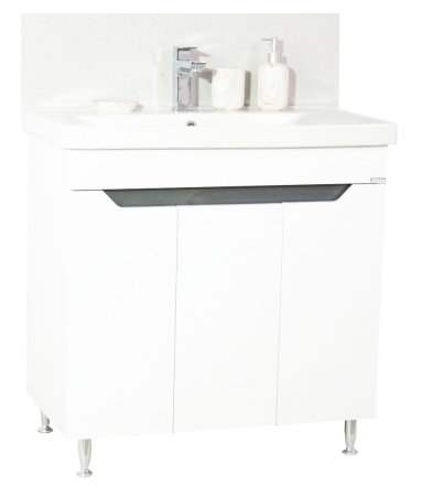 Baza cu Lavoar - Set Baza front MDF si Lavoar seria 756, montat, 80 cm, alb + antracit