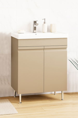Mobilier Baie - Set Baza front MDF si Lavoar seria 786, montat, 60 cm, cappuccino