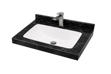 Mobilier Baie - Set Baza si Lavoar seria 867, montat, 60 cm, alb + negru