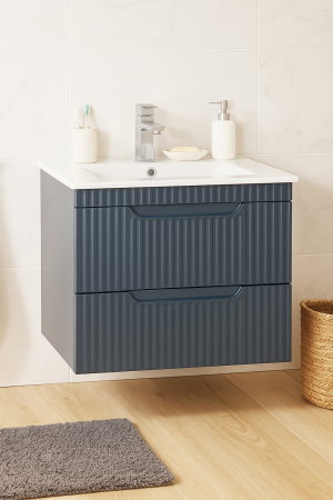 Mobilier Baie - Set Baza front MDF si Lavoar seria 033, suspendata, cu sertare, montat, 60 cm, antracit