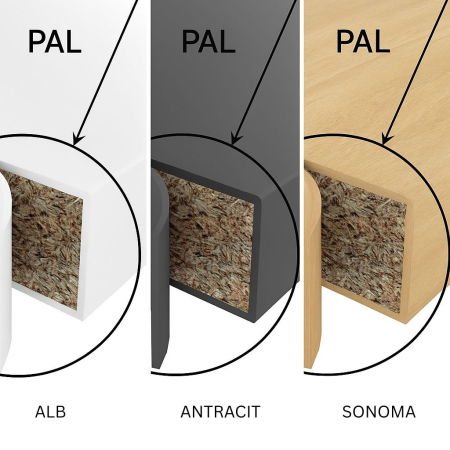 Set bucatarie GERMANIA 260 cm, 7 corpuri, 3 sertare, blat gros, antracit + sonoma [4]