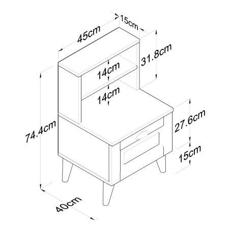 Noptiera BD105, 45x40x74,4 cm [9]