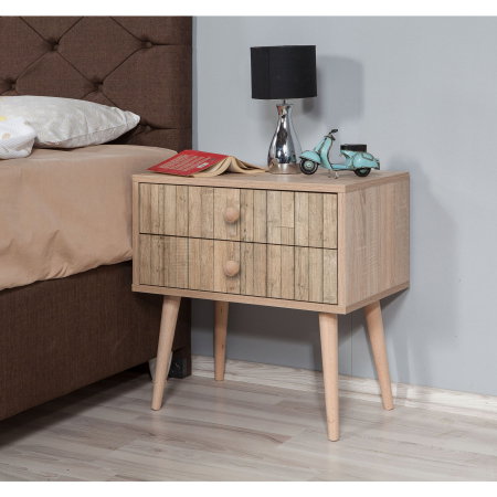 Mobilier Dormitor - Noptiera TWO, 2 sertare, 60x40x61 cm