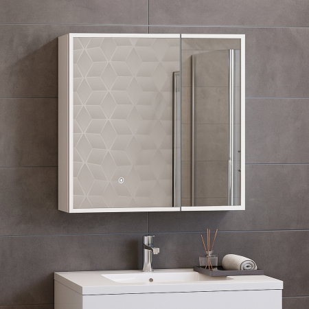 Oglinzi LED - Oglinda cu iluminare LED ALEXA, alb, 75x70 cm