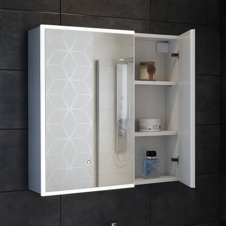 Oglinzi LED - Oglinda cu iluminare LED ALEXA, alb, 75x70 cm