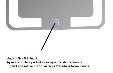 Oglinda cu iluminare LED si intrerupator touch, MD6, rama neagra, 50x70 cm [5]