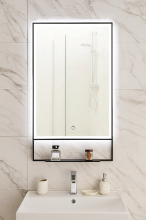 Oglinzi LED - Oglinda cu iluminare LED si intrerupator touch, MD6, rama neagra, 60x95 cm