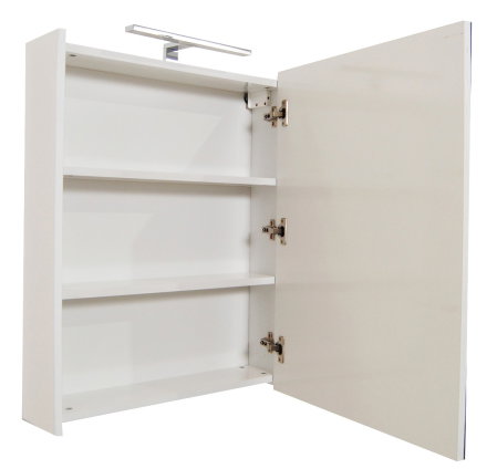 Dulap baie suspendat cu oglinda, 1 usa, alb, 60x15x75 cm [2]