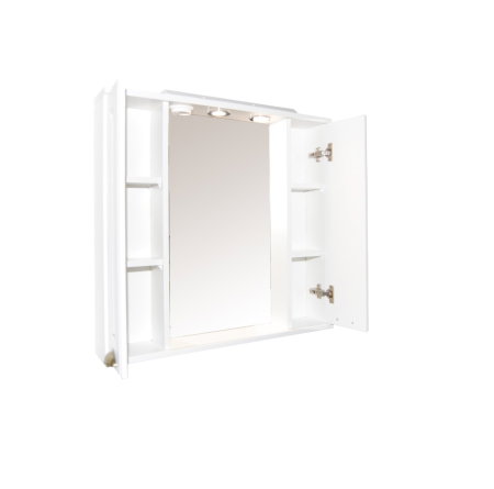 Dulap baie suspendat seria 172 cu oglinda, front MDF, alb, 80x71 cm [2]