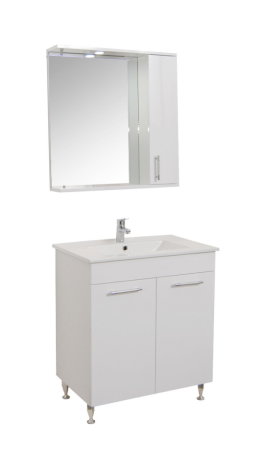 Mobilier Baie - Oglinda seria 020, front MDF, montata, alb, 70x71 cm