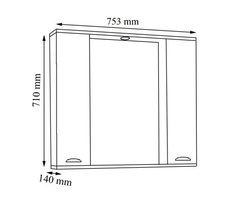 Oglinzi Baie - Oglinda seria 172, front MDF, montata, alb rustic, 75x71 cm