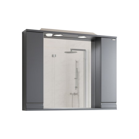 Dulap baie suspendat seria 786 cu oglinda, front MDF, montat, antracit, 80x71 cm [2]