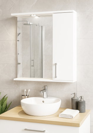 Mobilier Baie - Oglinda PROMO, montata, alb, 60x60 cm