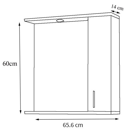 Oglinda PROMO, alb, 65x60 cm [4]