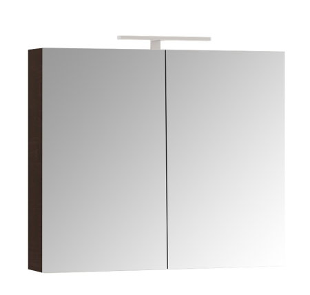 Dulap baie suspendat QUATTRO, cu oglinda, 2 usi, alb, 80x14.5x68 cm [0]