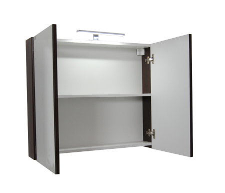 Dulap baie suspendat QUATTRO, cu oglinda, 2 usi, alb, 80x14.5x68 cm [1]