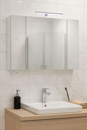 Oglinzi Baie - Oglinda cu iluminare LED, SERENA, alb, 100x68 cm