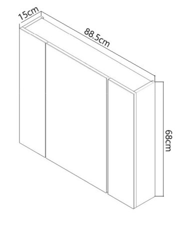 Oglinda cu iluminare LED, SERENA, alb, 90x68 cm [6]