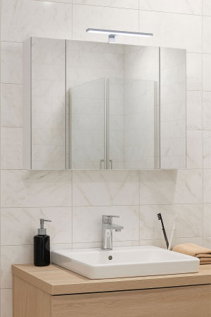 Oglinzi Baie - Oglinda cu iluminare LED, SERENA, alb, 90x68 cm