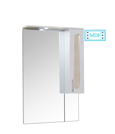 Mobilier Baie - Oglinda seria 010, front MDF, montata, alb, 65x101 cm