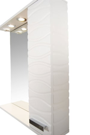 Mobilier Baie - Oglinda seria 144, front MDF, montata, alb, 65x71 cm