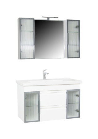 Oglinzi Baie - Oglinda seria 758, montata, alb, 100x68 cm