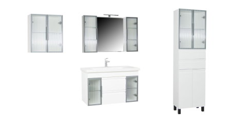 Oglinda seria 758, montata, alb, 100x68 cm [4]