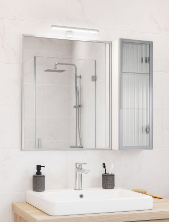 Oglinzi Baie - Oglinda seria 758, montata, alb, 70x68 cm