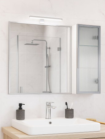 Mobilier Baie - Oglinda seria 758, montata, alb, 80x68 cm