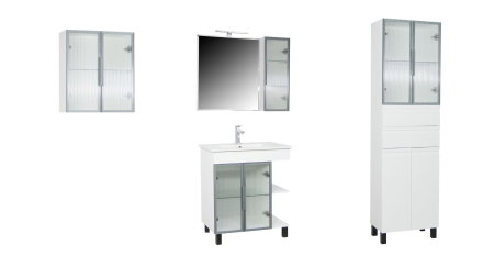 Oglinda seria 758, montata, alb, 80x68 cm [4]