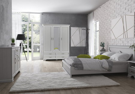 Colectia TIFFANY - Pat TIFFANY II 160x200 cm, crem fineline, 209,5x171x93,5 cm