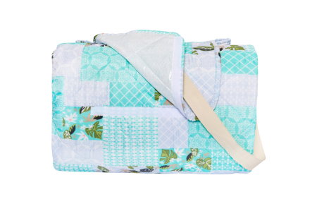 Articole Textile - Patura picnic voiaj, impermeabila, microfibra, Somnart, model Green Flowers, 180x200
